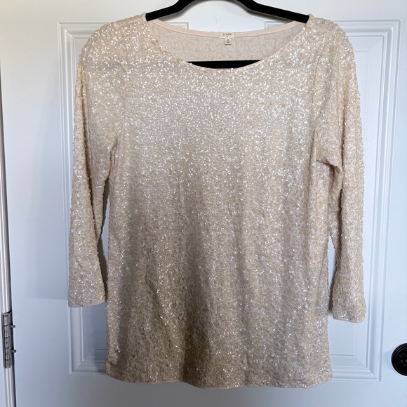 J. Crew Tops - J. Crew Cream Sequin Blouse